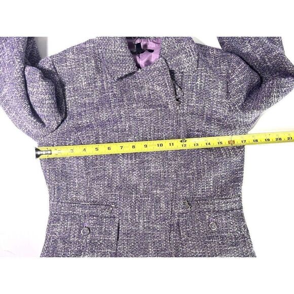 Talbots Womens Purple Tweed Moto Blazer Jacket Size 4 The Kate Zip NWT - Picture 9 of 12